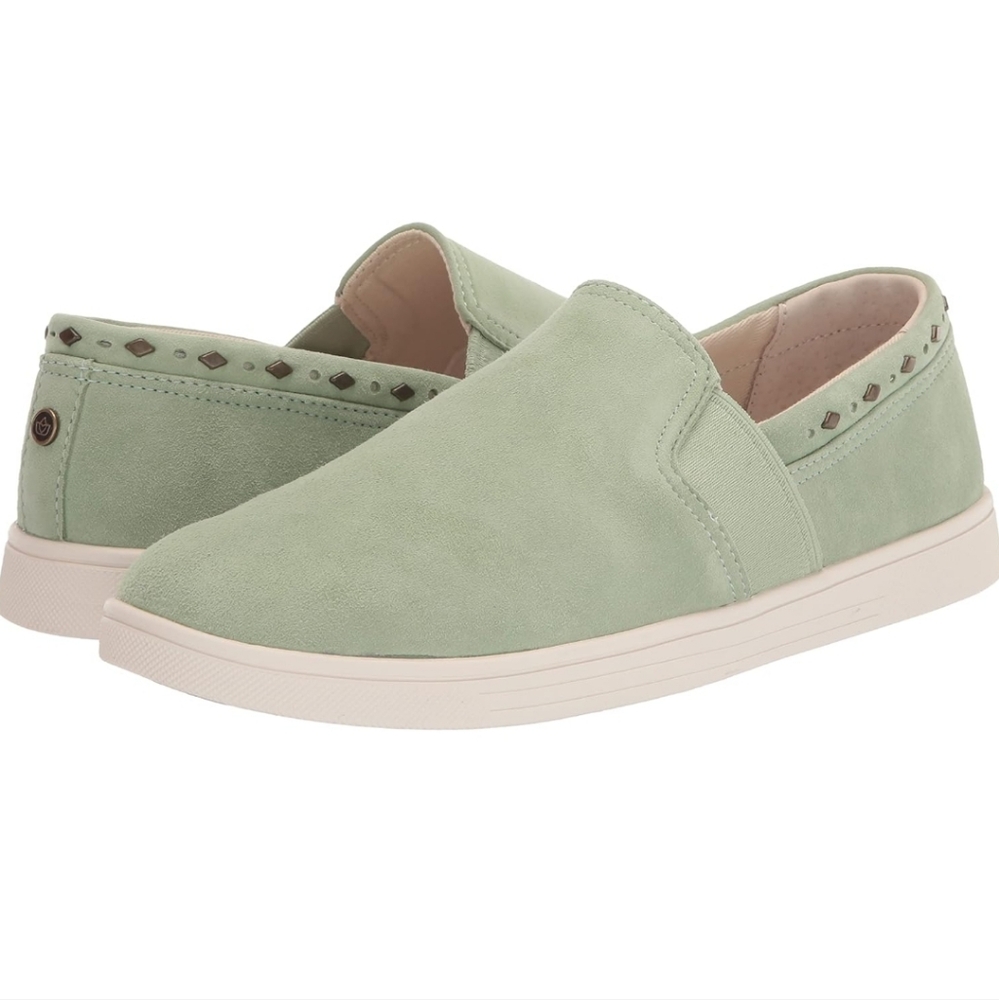 Suede slip ons